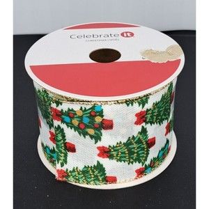 NEW Celebrate it Wired Ribbon Decorated Trees Holiday 2.5"x20' Christmas